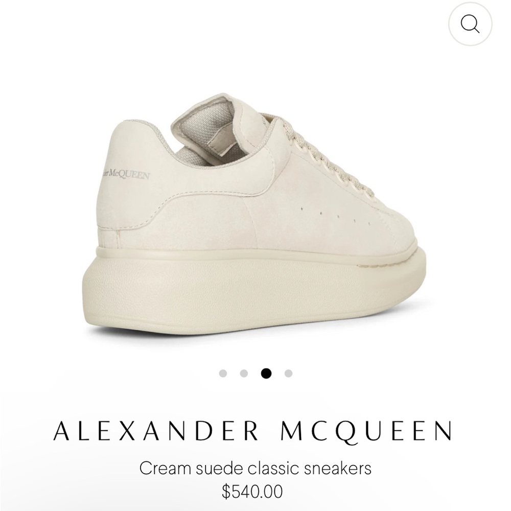 Alexander McQueen cream suede sneakers